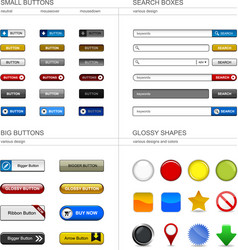 Modern Button Element Set vector image