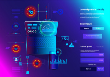 modern networking laptop computer vector