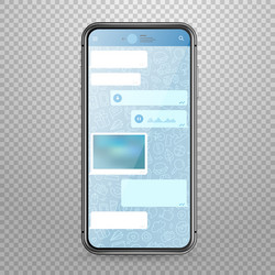 modern tablet smartphone mockup with messenger vector