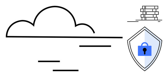 cloud computing security with data protection vector image