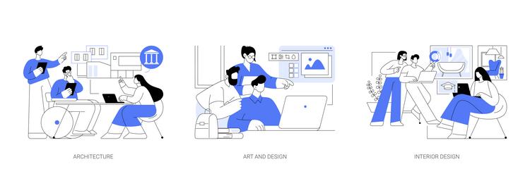Diverse Students Studying Architecture vector image