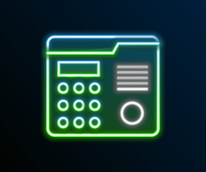 glowing neon line house intercom system icon vector image