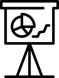 graph on flip chart icon outline style vector image