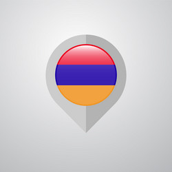 map navigation pointer with armenia flag design vector image