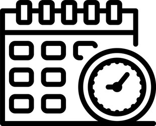 operating system update calendar icon outline vector image