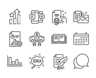 Set education icons such as chat message vector