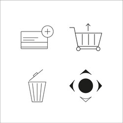web simple linear icon setsimple outline icons vector image