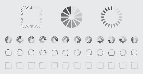 circular loading buffering icons set vector image