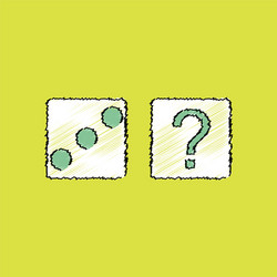flat shading style icon dice and question mark vector image