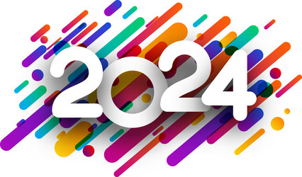 New year 2024 paper numbers for calendar header vector