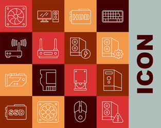 set line case of computer hard disk drive hdd vector image