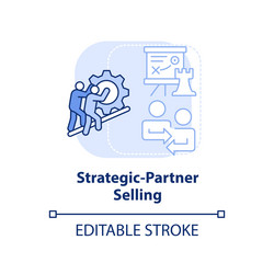 strategic-partner selling light blue concept icon vector