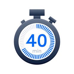 40 min timer and stopwatch icons countdown symbol vector