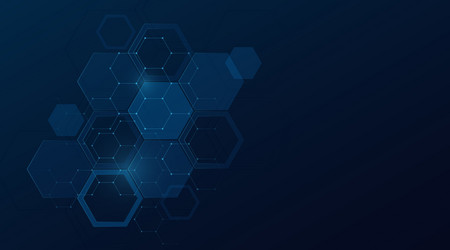 abstract dark blue geometric hexagon shapes vector