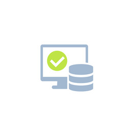 database and computer icon vector image