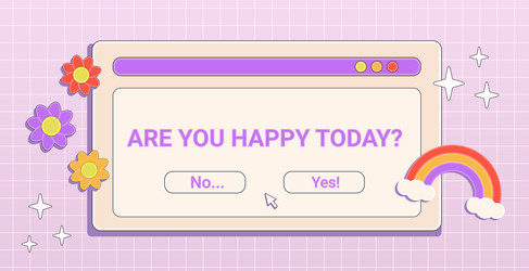 trendy y2k banner with retro computer window vector image