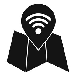 wifi location pin showing public network spot vector image