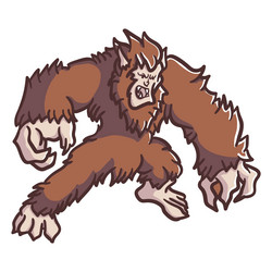 angry yeti posing vector