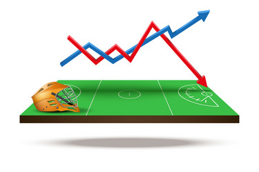 Concept of statistics about the game lacrosse vector