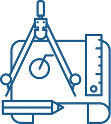 engineering project line icon concept vector image