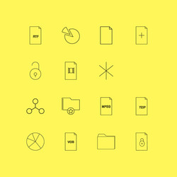 Files and folders linear icon set simple outline vector