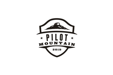 Pilot Mountain Silhouette Logo Vector Image