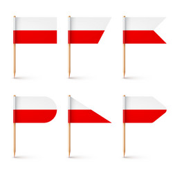 Polish toothpick flags souvenir from poland vector