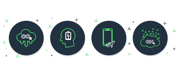 Set line head with low battery flight mode vector