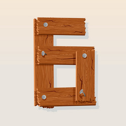 Six Wooden Plank Vector Image