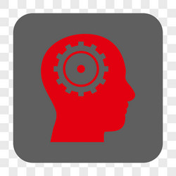 intellect rounded square button vector image
