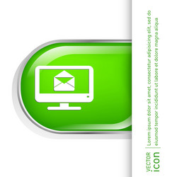 Monitor letter envelope mail icon vector