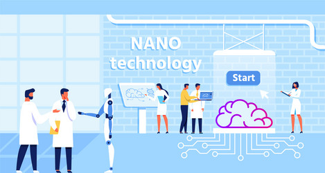 nano technology lab and improvement brain function vector image