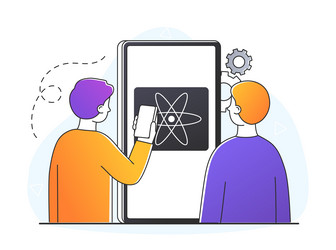 react mobile app concept vector image
