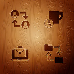 set cloud storage document folder project team vector image