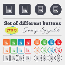 text file sign icon document symbol big set vector image