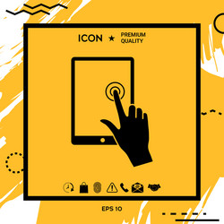 touch screen tablet with click hand vector image