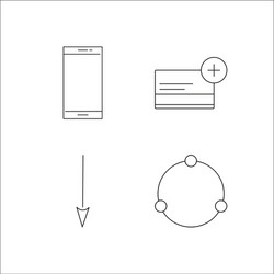 web simple linear icon setsimple outline icons vector image
