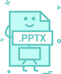 Computer pptx file format type icon design vector