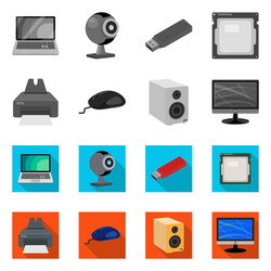 design of laptop and device symbol set vector image