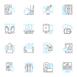 Mobile design linear icons set responsive vector