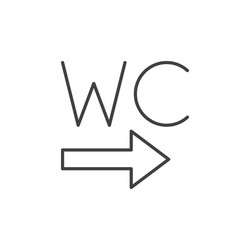 wc toilet with arrow icon in thin line vector