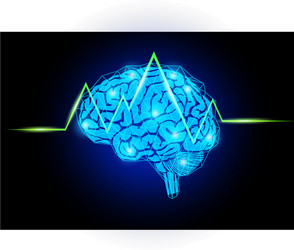 Abstract Brain with Waveform vector image