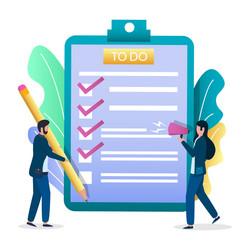 businessman adding check mark in to do list vector image