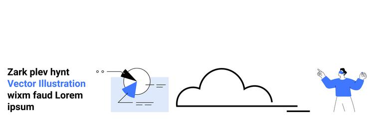 data visualization chart cloud computing symbol vector image