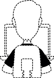 laptop computer with user vector image