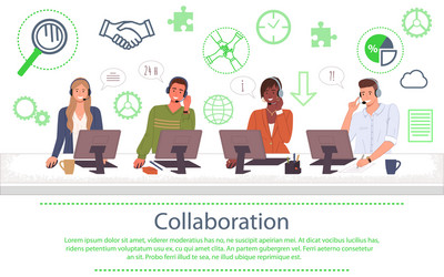managers in call center hotline online customer vector image