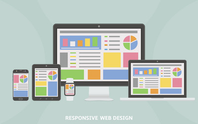 Responsive Web Technology Icons vector image