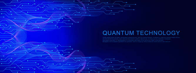 quantum computer technology with modern circuit vector image
