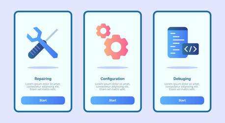repairing configuration debuging for mobile apps vector image