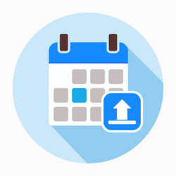 Arrow calendar up upload icon vector